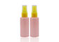 شقة الكتف الوردي PET 50ML زجاجات رذاذ بلاستيكية صغيرة إعادة الملء مع مضخة صفراء
