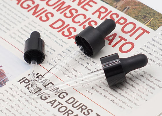 15 مم 18 مم 24 مم الزجاج الأسود قطارة ماصة غطاء بلاستيكي ناعم للزجاجات
