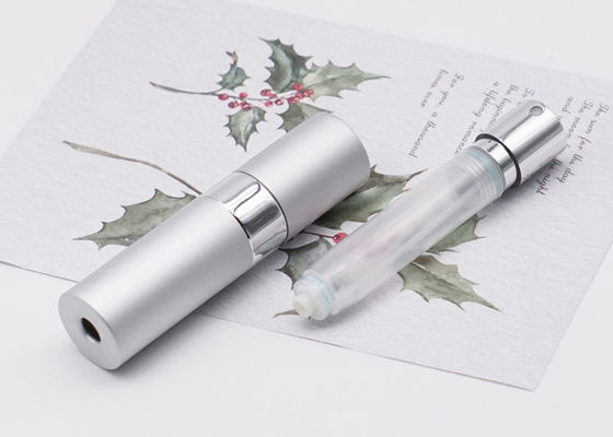 زجاجة عطر فارغة قابلة للتلف حتى 8 مل 10 مل بخاخ ضباب زجاجي مستدير من الألومنيوم قابل لإعادة الملء