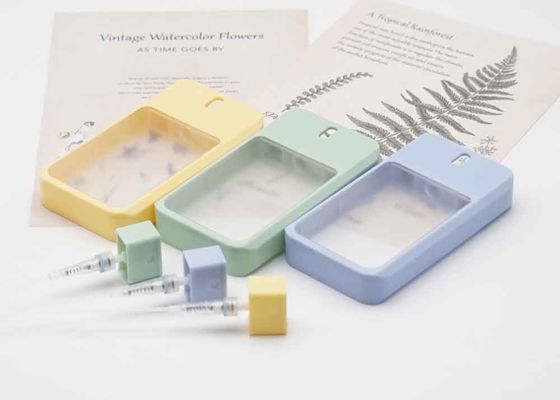 38 مل زجاجة عطر بلاستيكية شفافة صفراء شكل بطاقة الائتمان